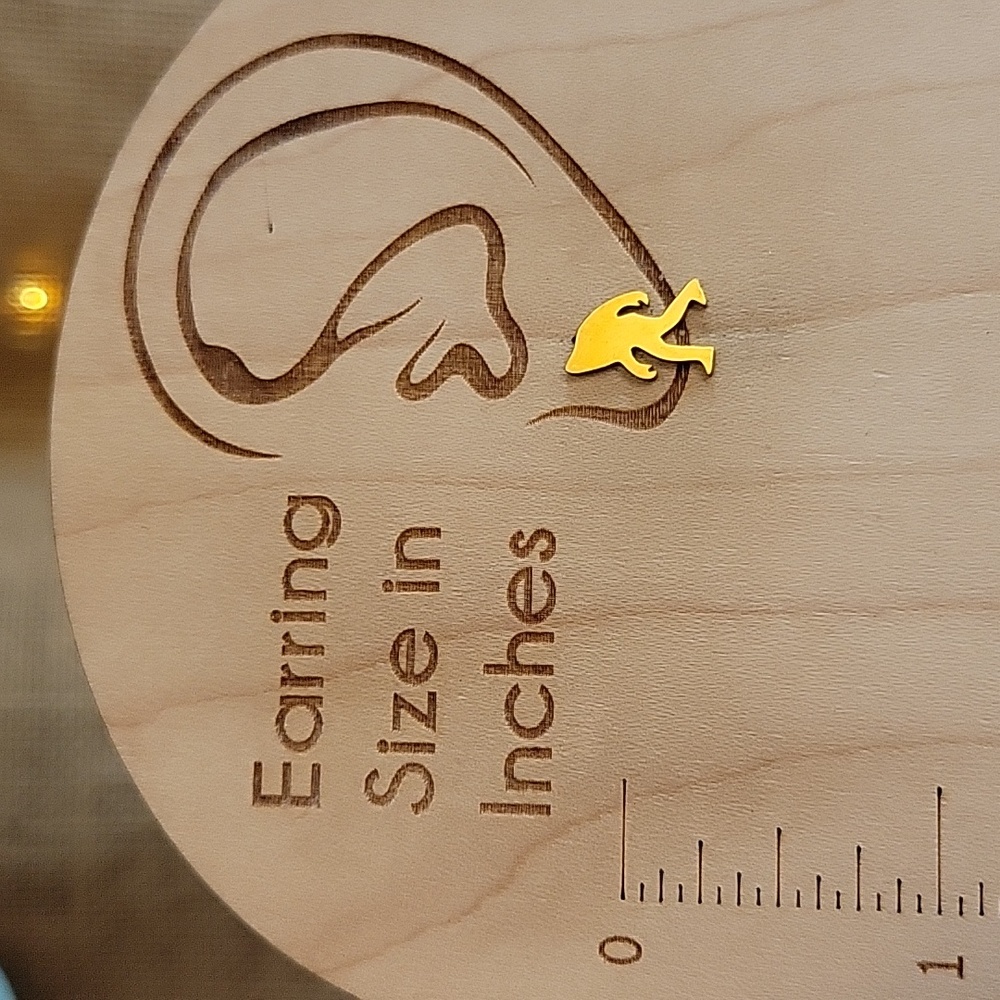 BIGFOOT STUD EARRINGS, Choice of Color - Picture 4 of 7